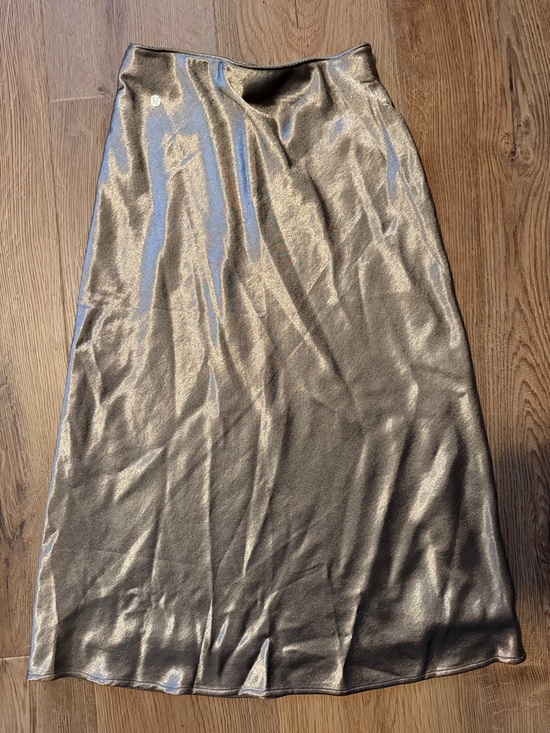 lululemon athletica Dresses & Skirts - lululemon athletica Metallic Gold Slip Skirt